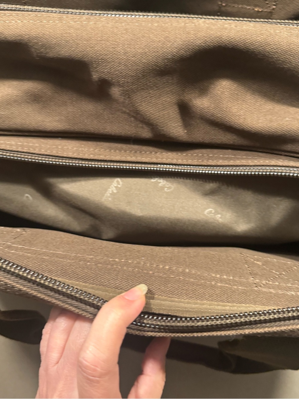 Vintage Cabela's Brown Canvas Laptop Brief with Tan Leather Trim - Picture 6 of 11
